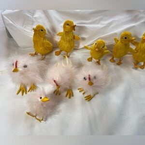 Easter Chicks An‎ Assortment , fluffy, straw, wire baskets